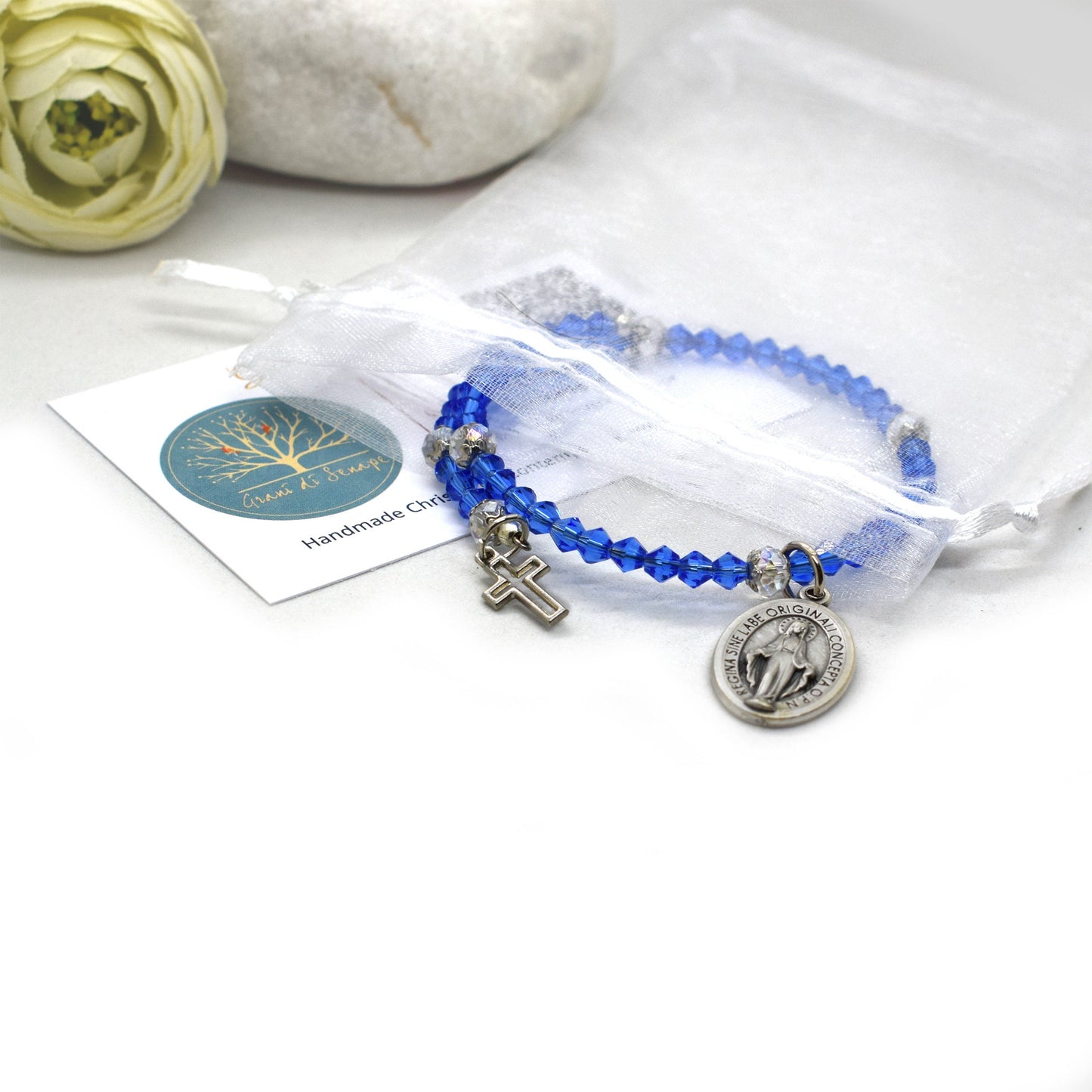 Saint Crystal Rosary Wrap Bracelet – Choose Your Saint | Beaded Christian Jewelry Gift for Her