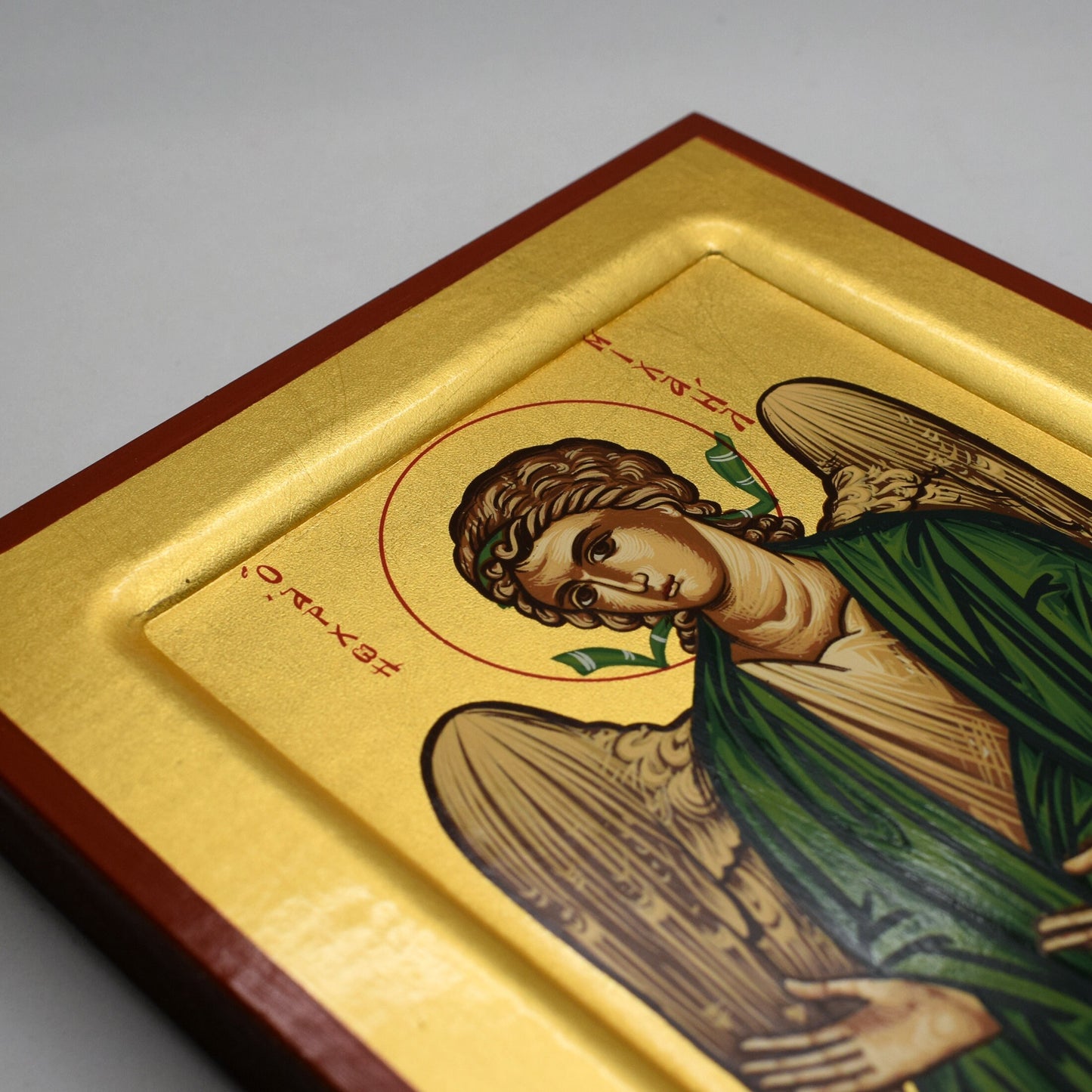 Archangel Michael Orthodox Icon – Handmade Byzantine Greek Wall Hanging, Religious Gift