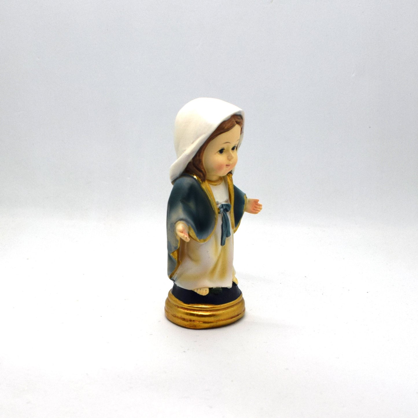 🌸 Our Lady Immaculate Resin Statue – Baby Blessed Virgin Mary Mini Pocket Statue – Italian Catholic Desk Figurine
