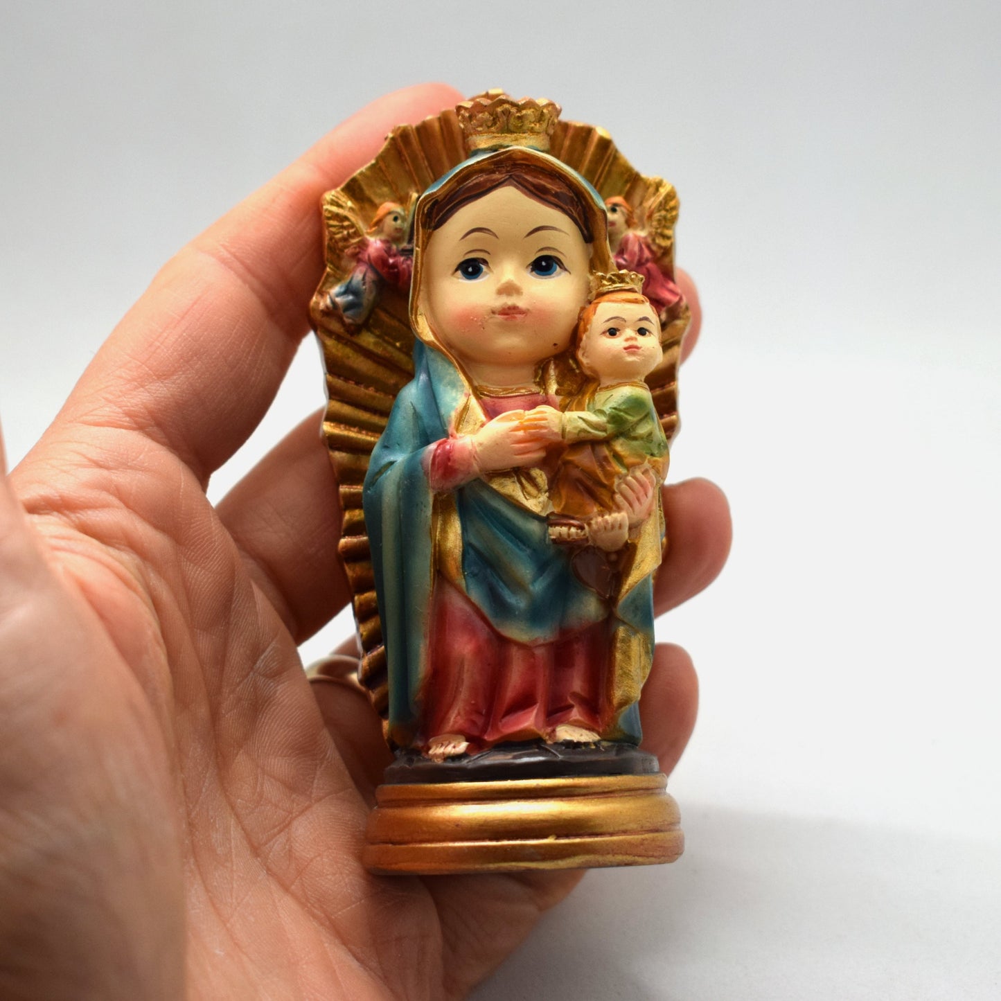 Our Lady of Perpetual Help Resin Statue – Italian Miniature Catholic Pocket Statue