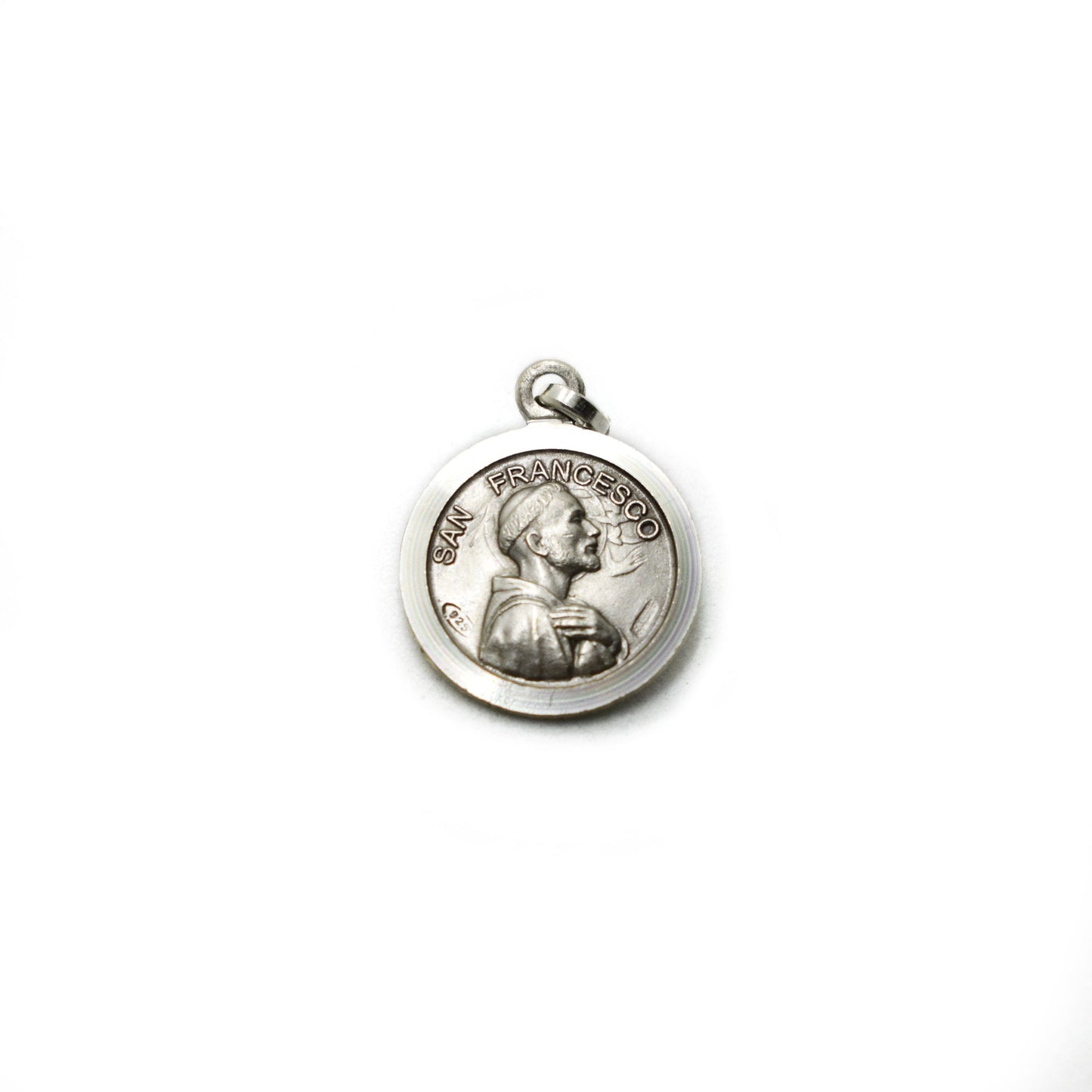 Sterling Silver Saint Francis Relic Medal | San Francesco Reliquary Pendant | Italian 925 Silver Franciscan Jewelry