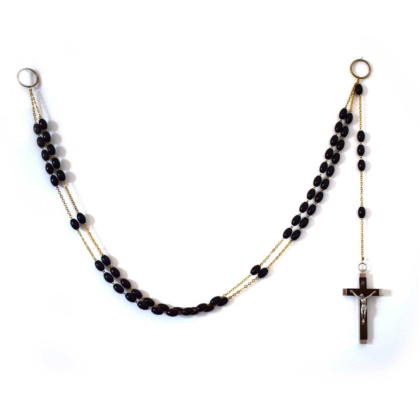 LARGE Belt Habit Rosary | Handmade Dark Wood Waist Rosary for Nun or Monk | 5 Decades Catholic Rosary Made in Italy