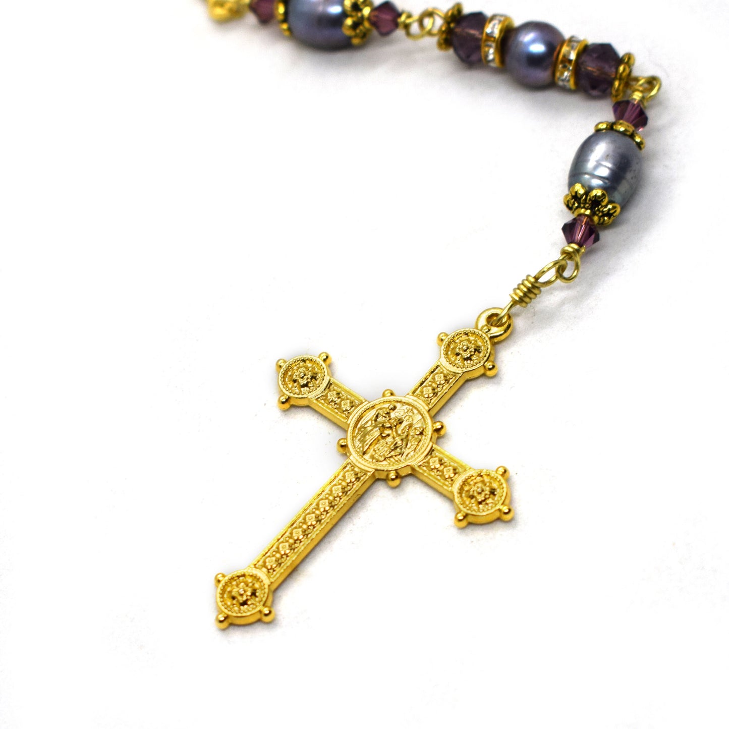Amethyst Purple AB Swarovski Crystal Rosary π Handmade Catholic Rosary β Wedding & Confirmation Gift
