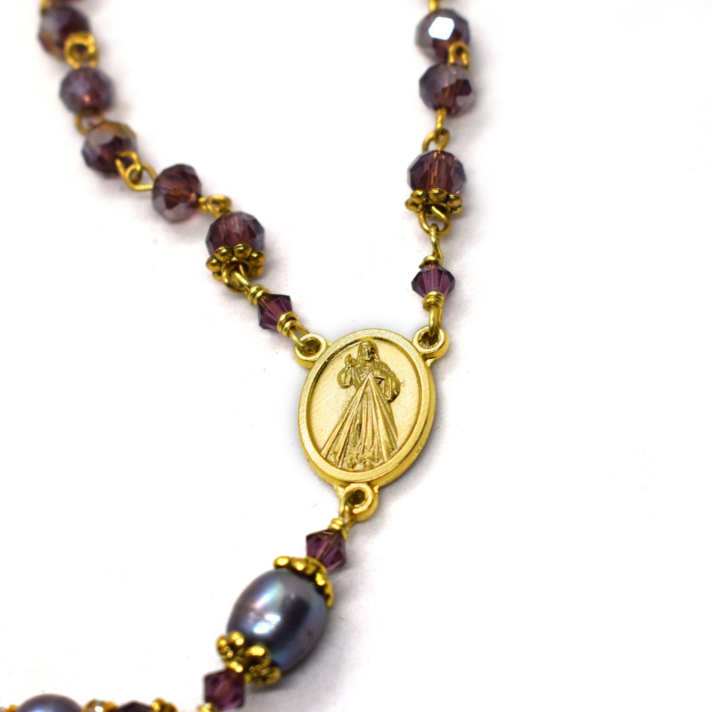 Amethyst Purple AB Swarovski Crystal Rosary π Handmade Catholic Rosary β Wedding & Confirmation Gift