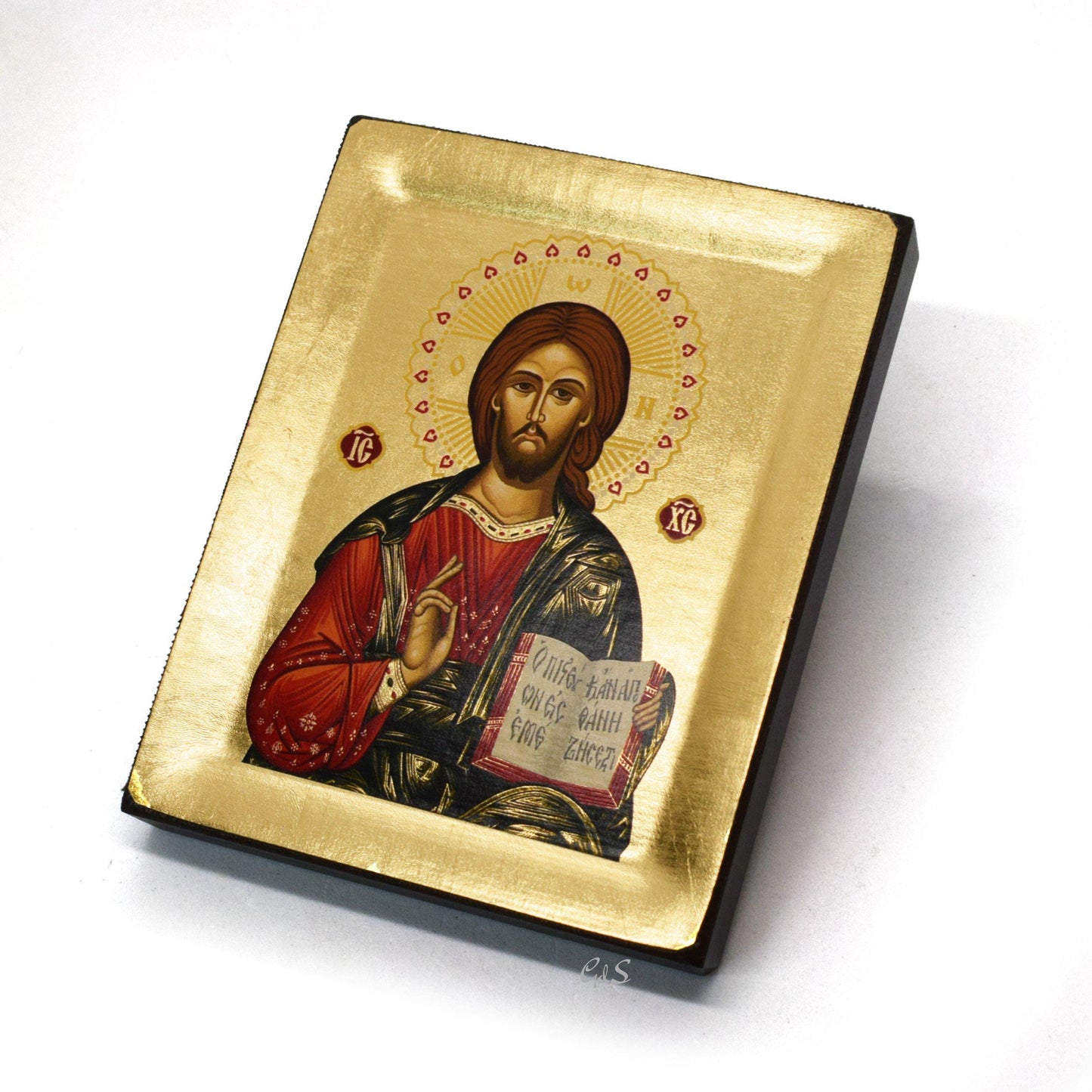 ✝️ Jesus Christ Pantocrator Greek Orthodox Icon – Handmade Byzantine Wall Art – Christian Gift