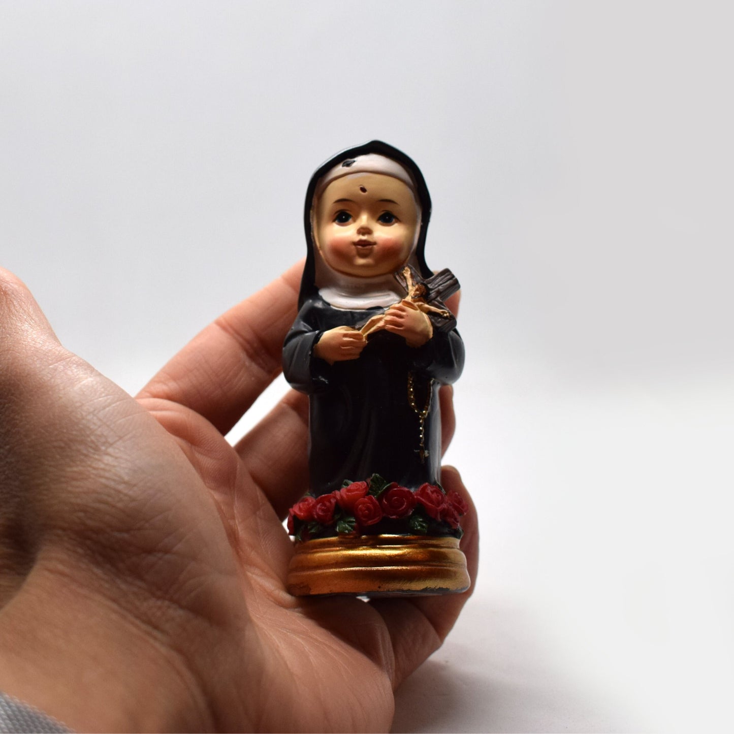 Saint Rita Mini Resin Statue – St. Rita of Cascia Pocket Statue, Italian Catholic Gift
