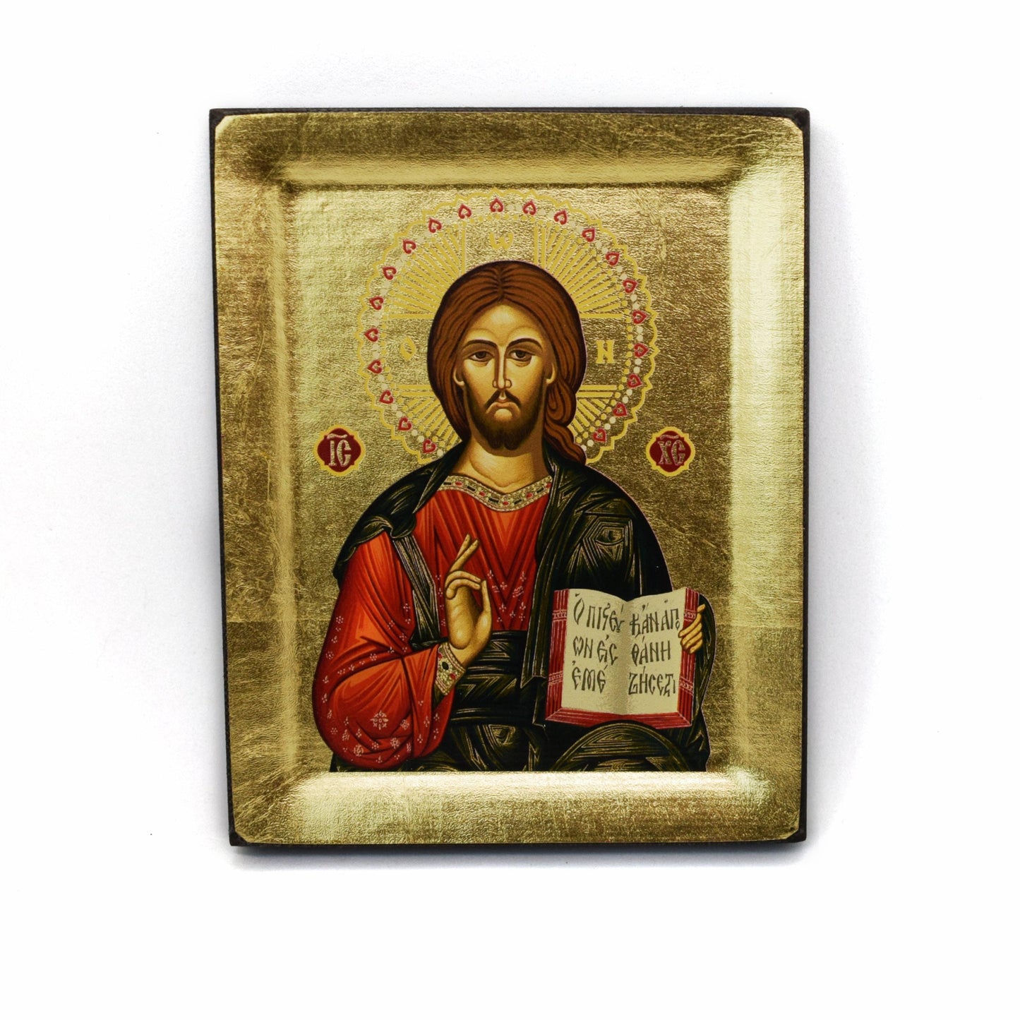 ✝️ Jesus Christ Pantocrator Greek Orthodox Icon – Handmade Byzantine Wall Art – Christian Gift