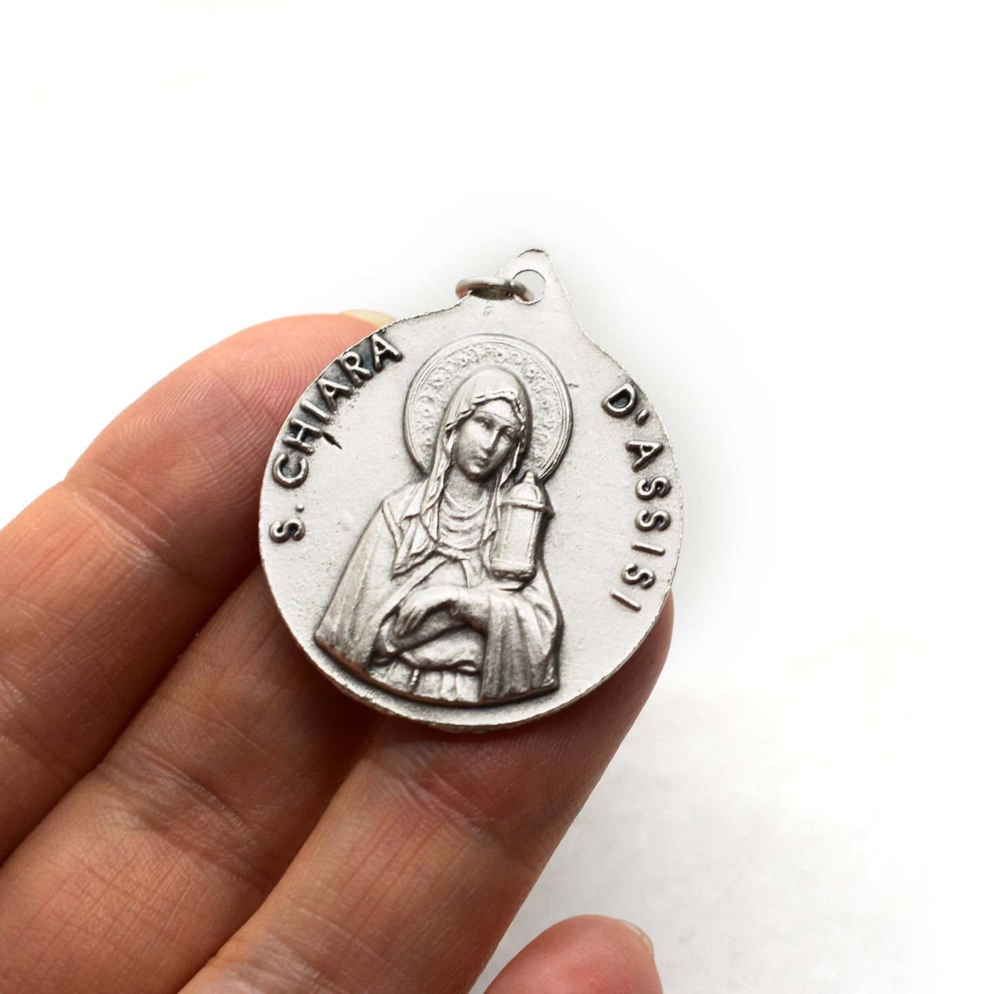 St. Francis & St. Clare Double-Sided Medal – Handmade Italian Religious Pendant