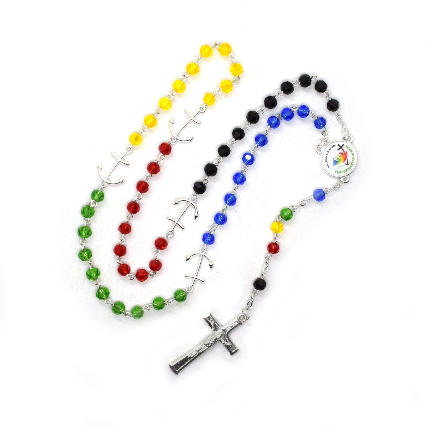 Pilgrims’ Jubilee Rosary with Official Logo – Handmade Crystal Beads Rosary - Grani di Senape Studio
