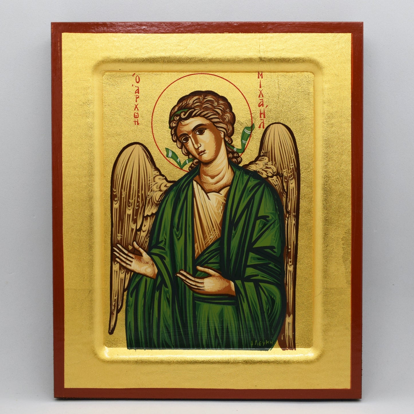 Archangel Michael Orthodox Icon – Handmade Byzantine Greek Wall Hanging, Religious Gift