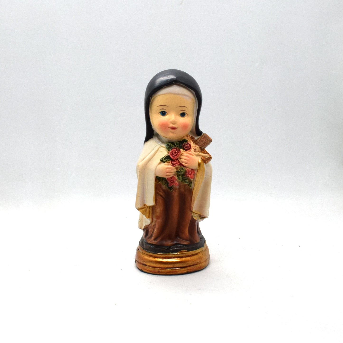 Saint Therese of Lisieux Mini Resin Statue – Italian Pocket or Desk Catholic Gift