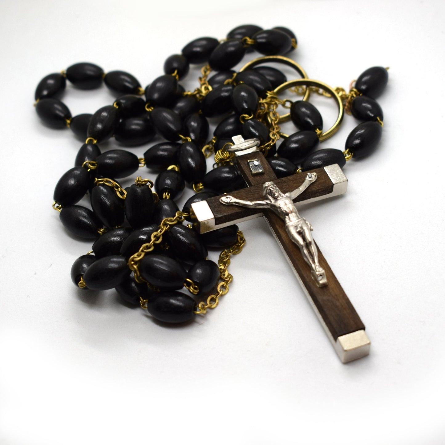 LARGE Belt Habit Rosary | Handmade Dark Wood Waist Rosary for Nun or Monk | 5 Decades Catholic Rosary Made in Italy