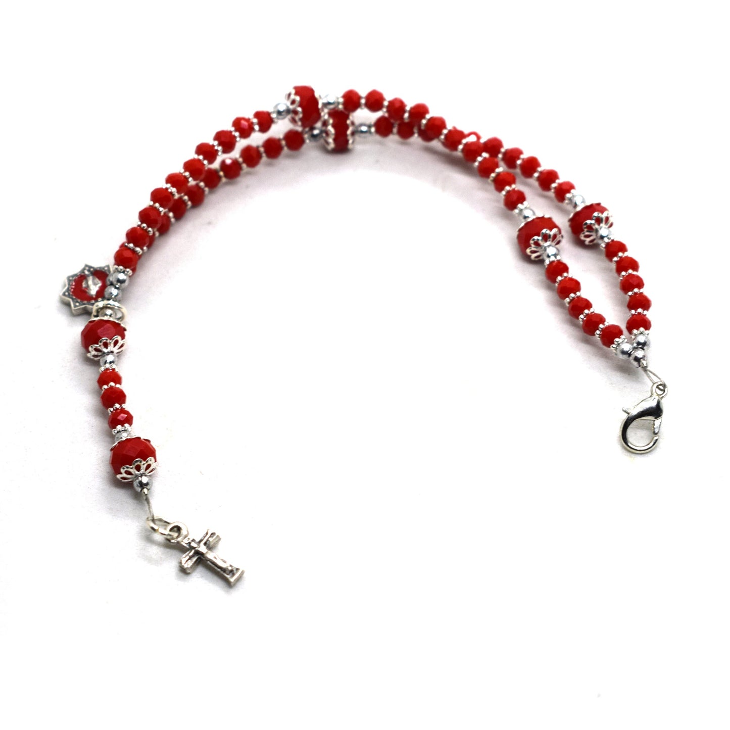 Crystal Rosary Bracelet with Miraculous Medal – Catholic Wrap Bracelet Handmade in Italy