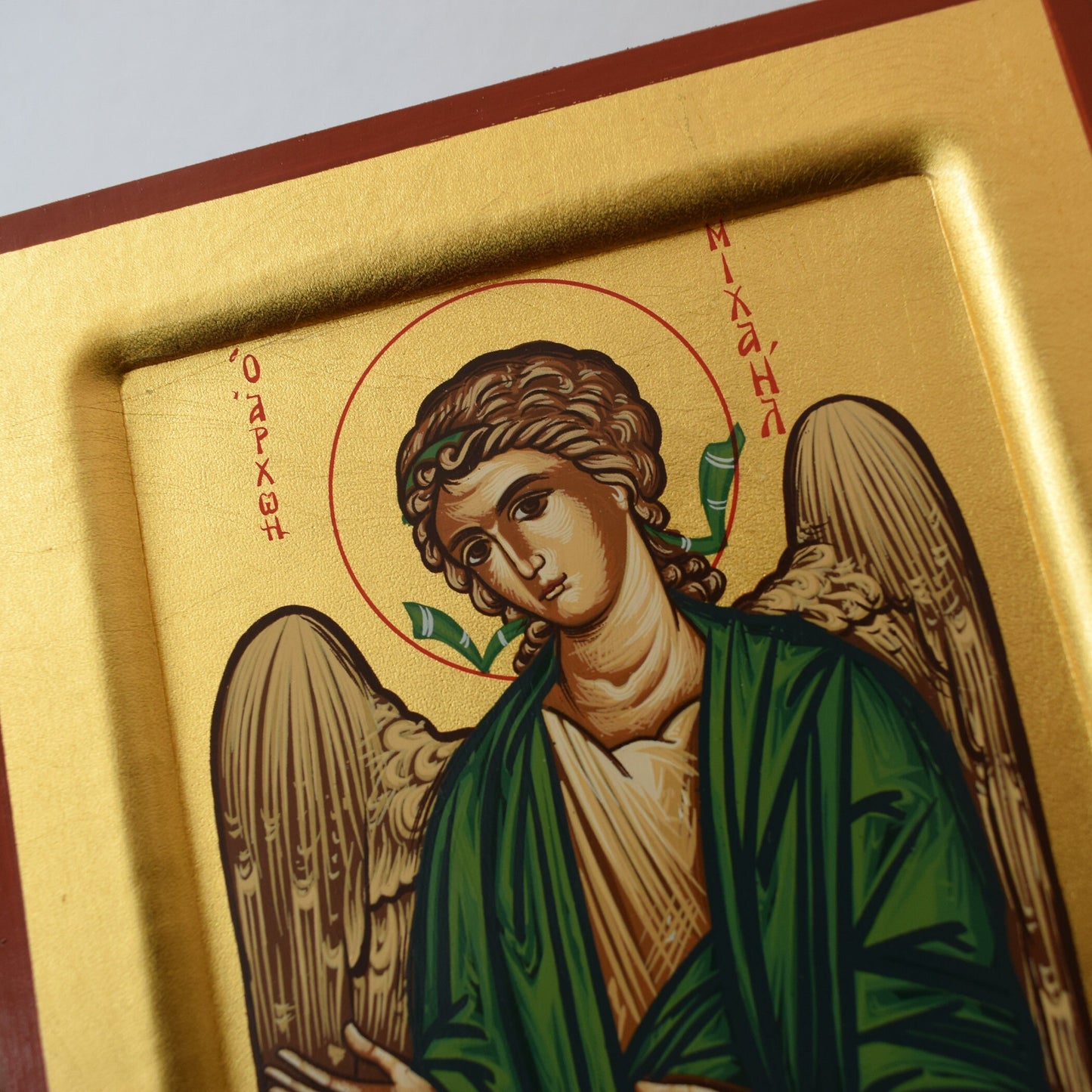 Archangel Michael Orthodox Icon – Handmade Byzantine Greek Wall Hanging, Religious Gift