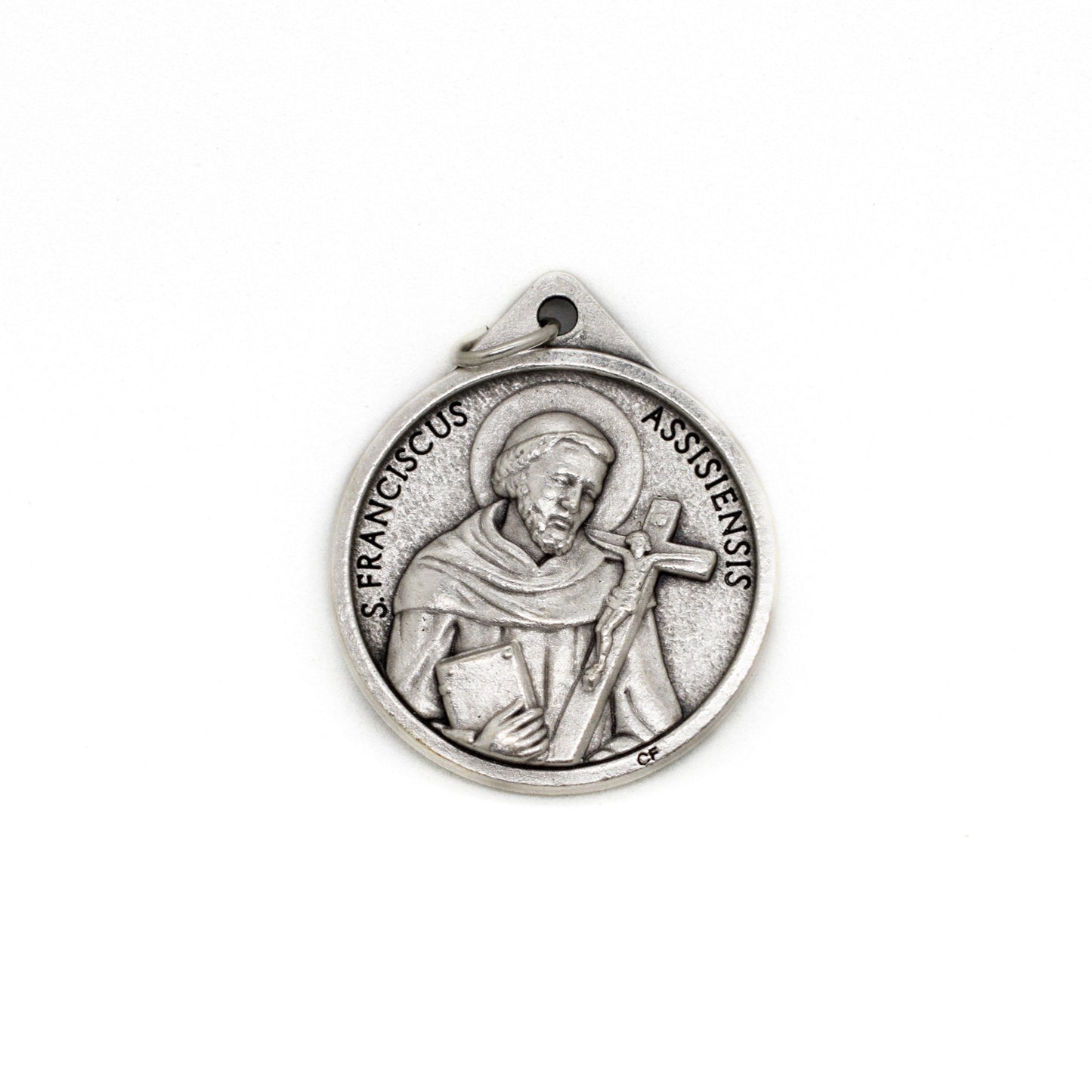 Saint Francis and Saint Clare of Assisi Large Catholic Medal Pendant | Double-Sided Religious Necklace | Italian Gift for Him or Her