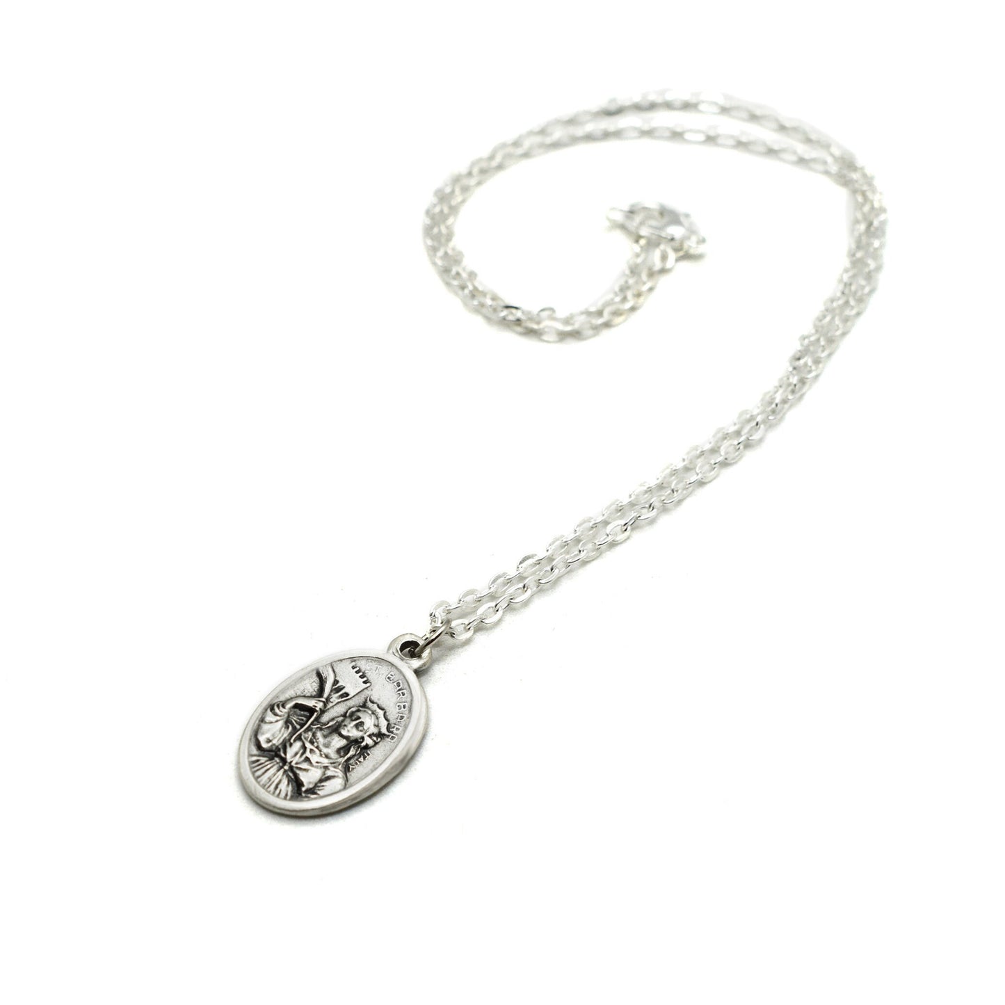 Saint Barbara Medal Necklace – Patroness of Firefighters & Armourers | Italian Stainless Steel Chain, Christian Jewelry