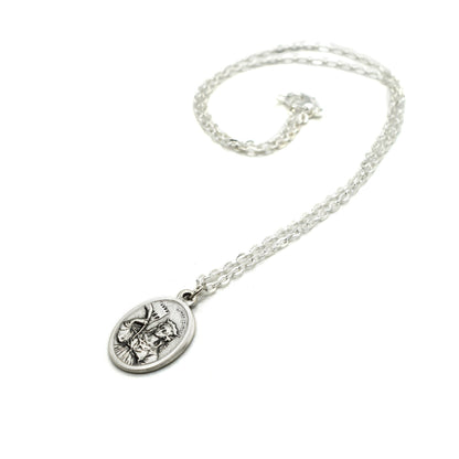 Saint Barbara Medal Necklace – Patroness of Firefighters & Armourers | Italian Stainless Steel Chain, Christian Jewelry