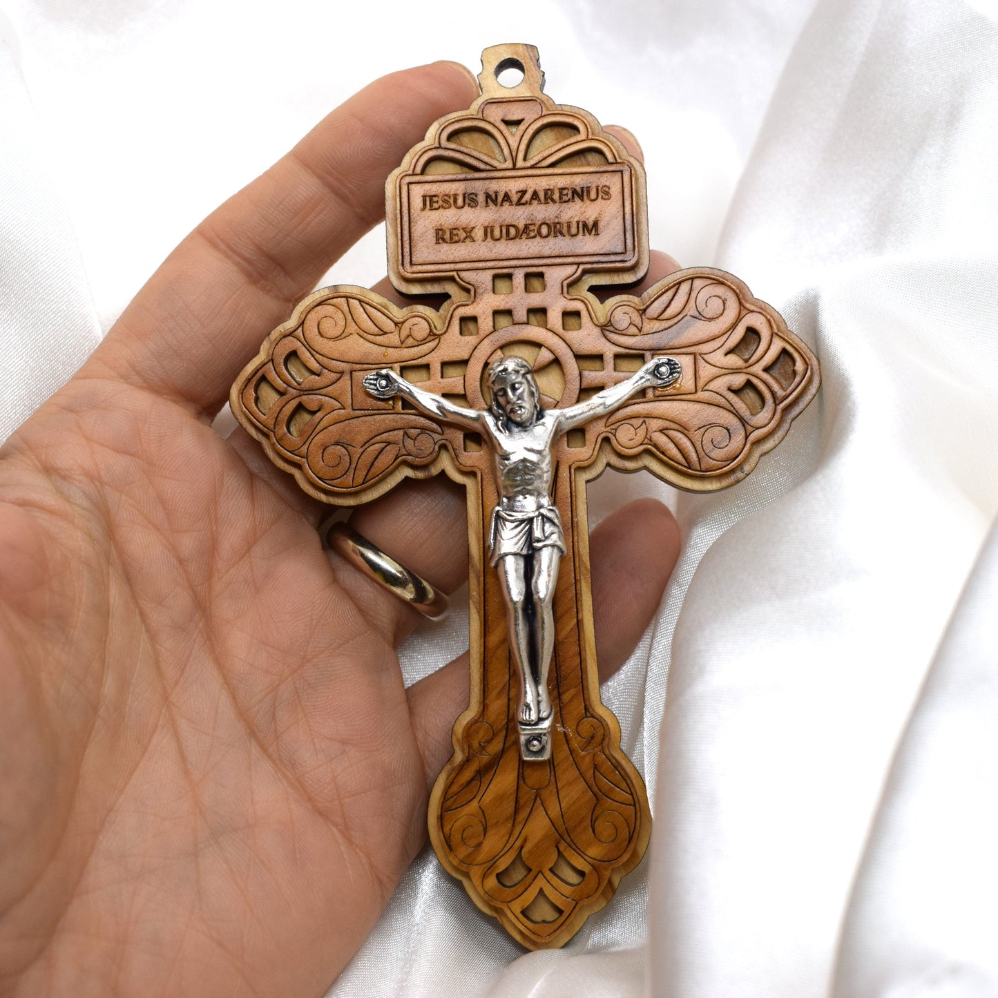 Large Pardon Crucifix | Olive Wood Indulgence Cross | Handmade Italian Catholic Crucifix