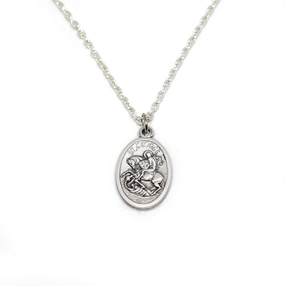 St. George Medal Necklace 🏹 Patron Saint Jewelry – Customizable Christian Necklace
