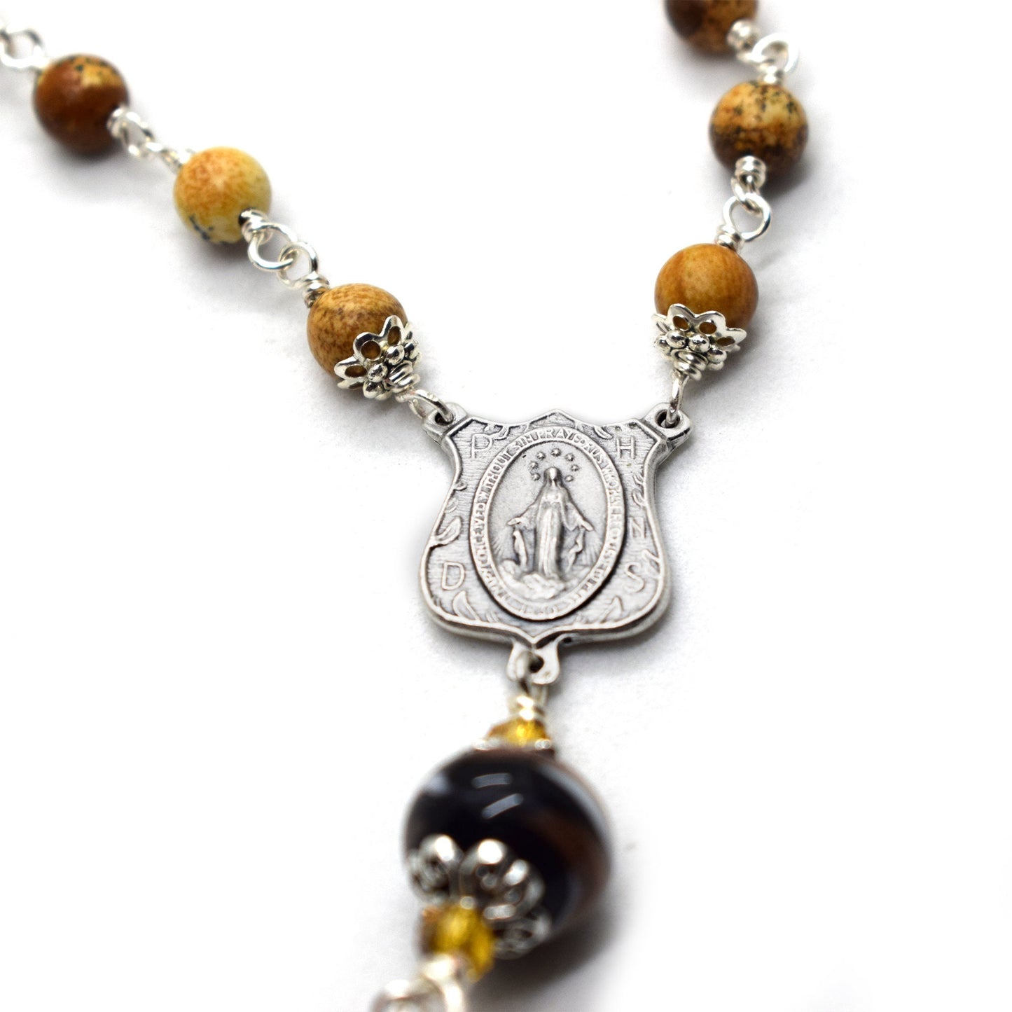 St. Francis Canticle of the Creatures Rosary – Unbreakable Italian Gemstone & Murano Glass Beads | Catholic Christmas Gift
