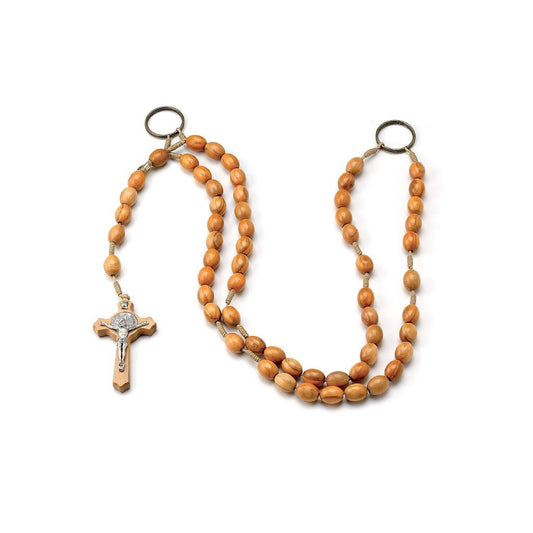 Large Belt Habit Rosary – Olive Wood Waist Rosary, 5 Decades Handmade Italian Catholic Rosary