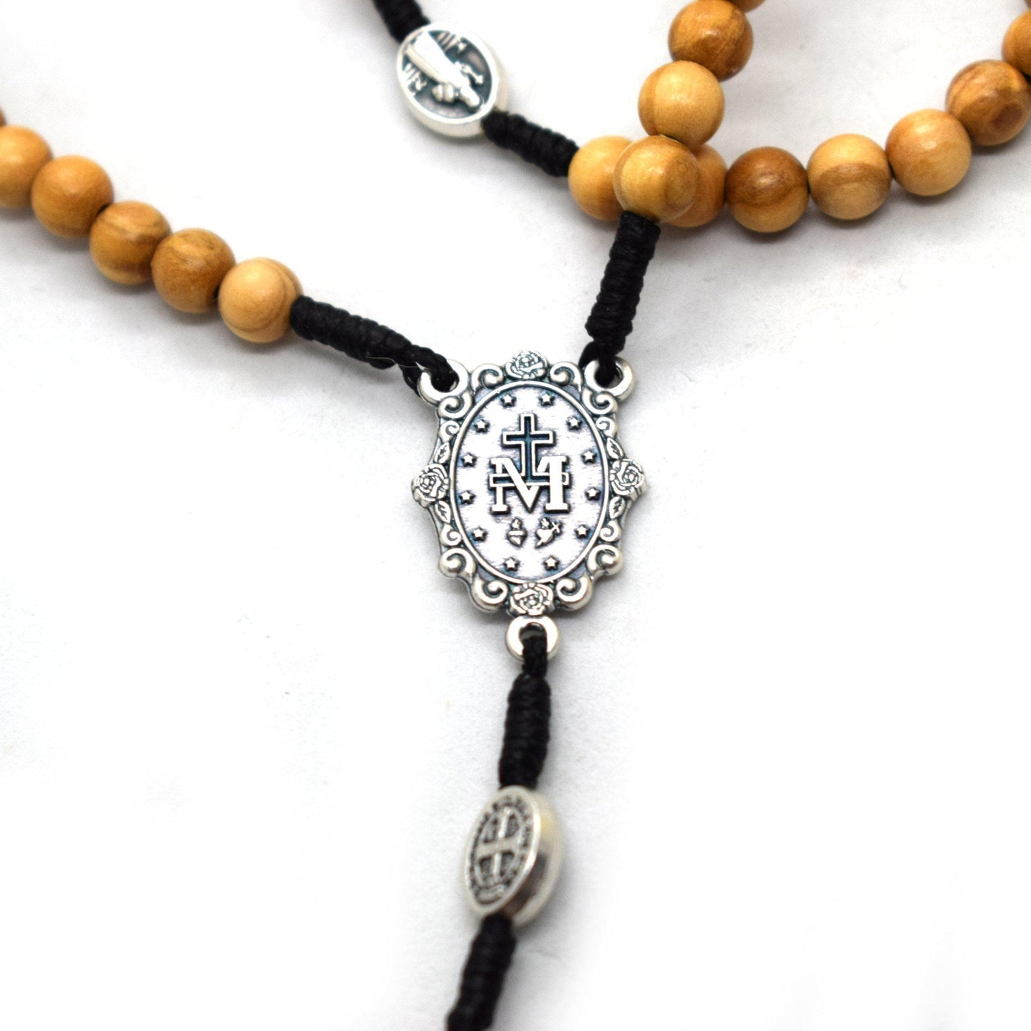 Olive Wood Forgiveness Rosary | Handmade Saint Benedict & Miraculous Medal Rosary made in Italy