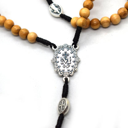 Olive Wood Forgiveness Rosary | Handmade Saint Benedict & Miraculous Medal Rosary made in Italy