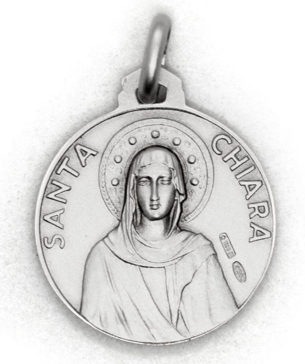 Saint Francis & Saint Clare Sterling Silver Medal Pendant – Italian Catholic Jewelry