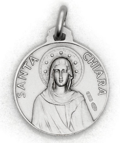 Saint Francis & Saint Clare Sterling Silver Medal Pendant – Italian Catholic Jewelry