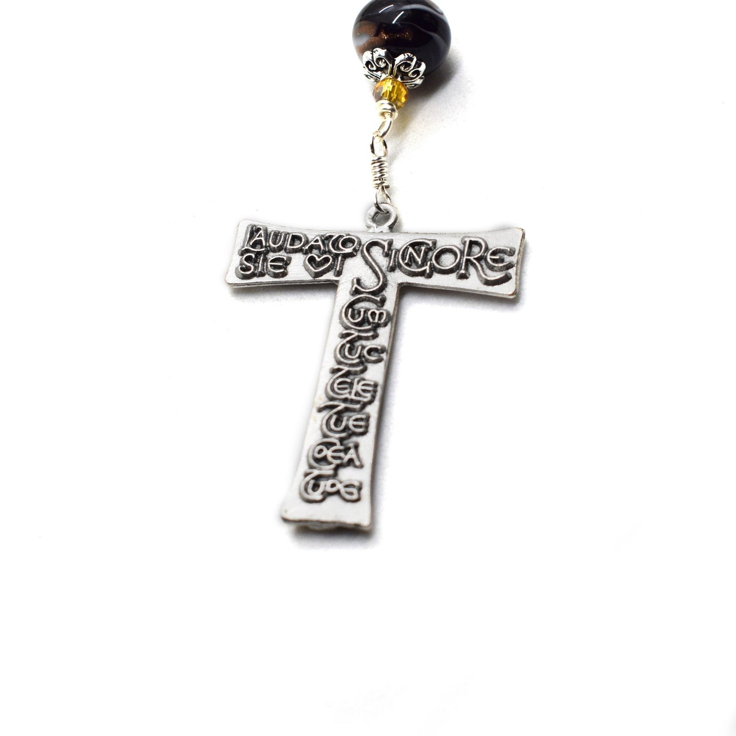 St. Francis Canticle of the Creatures Rosary – Unbreakable Italian Gemstone & Murano Glass Beads | Catholic Christmas Gift