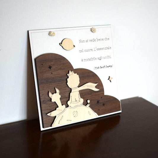 Wooden Plaque “The Little Prince” – Inspirational 3D Wall Art, Handmade & Personalized Gift