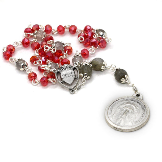 Holy Face of Jesus Chaplet | Crystal & Gemstone Unbreakable Rosary | Handmade in Italy | Confirmation & Faith Gift