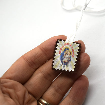 Brown Scapular of Our Lady of Mount Carmel & Sacred Heart of Jesus – Traditional Catholic Scapular Handmade in Italy