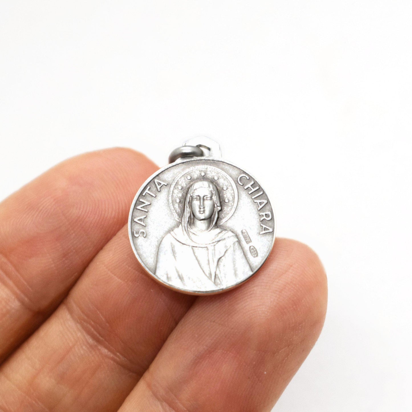 Saint Francis & Saint Clare Sterling Silver Medal Pendant – Italian Catholic Jewelry