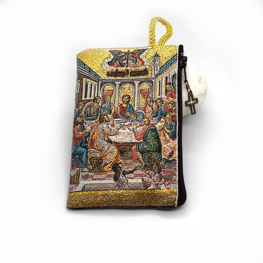Last Supper Rosary Pouch – Jesus and Apostles Tapestry Wallet, Catholic Gift