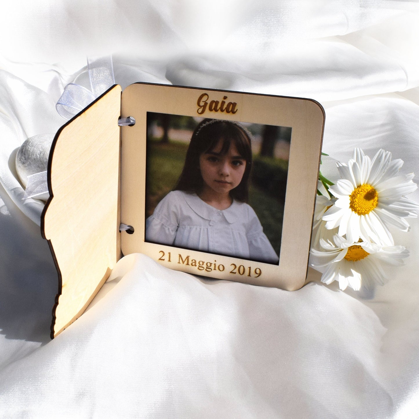 Personalized Wooden Photo Frame – First Holy Communion Favor & Christian Keepsake Gift