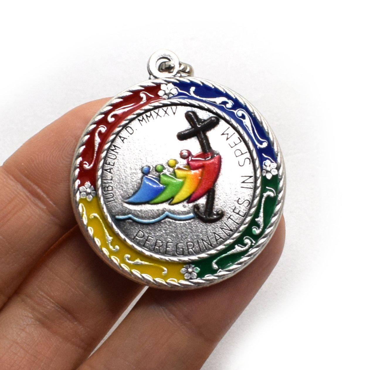 Jubilee 2025 Medal – Official Logo & St. Peter’s Square Catholic Pendant – 3.5 cm
