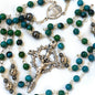 Crown of Thorns Gemstone Rosary | Blue Chrysocolla Catholic Rosary Handmade in Italy
