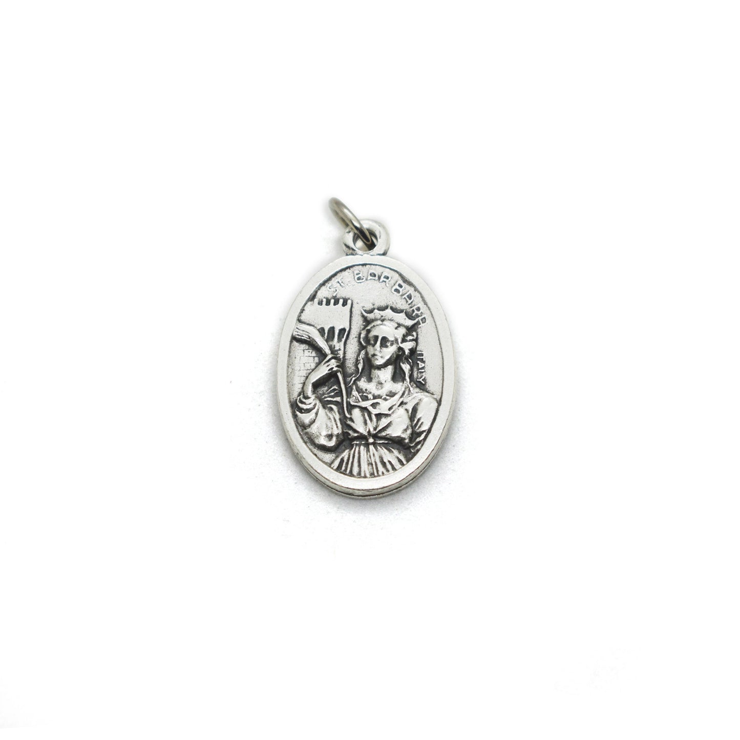 Saint Barbara Medal Necklace – Patroness of Firefighters & Armourers | Italian Stainless Steel Chain, Christian Jewelry