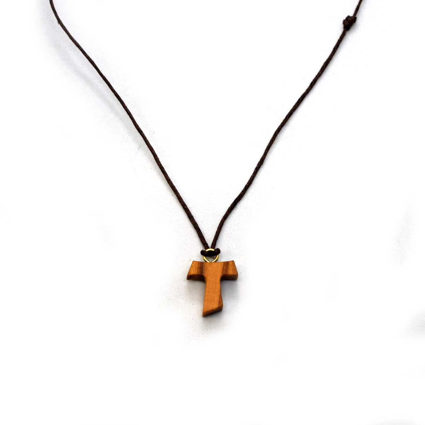 Tau Cross Olive Wood Pendant – Saint Francis of Assisi Necklace, Handmade Franciscan Pendant from Italy