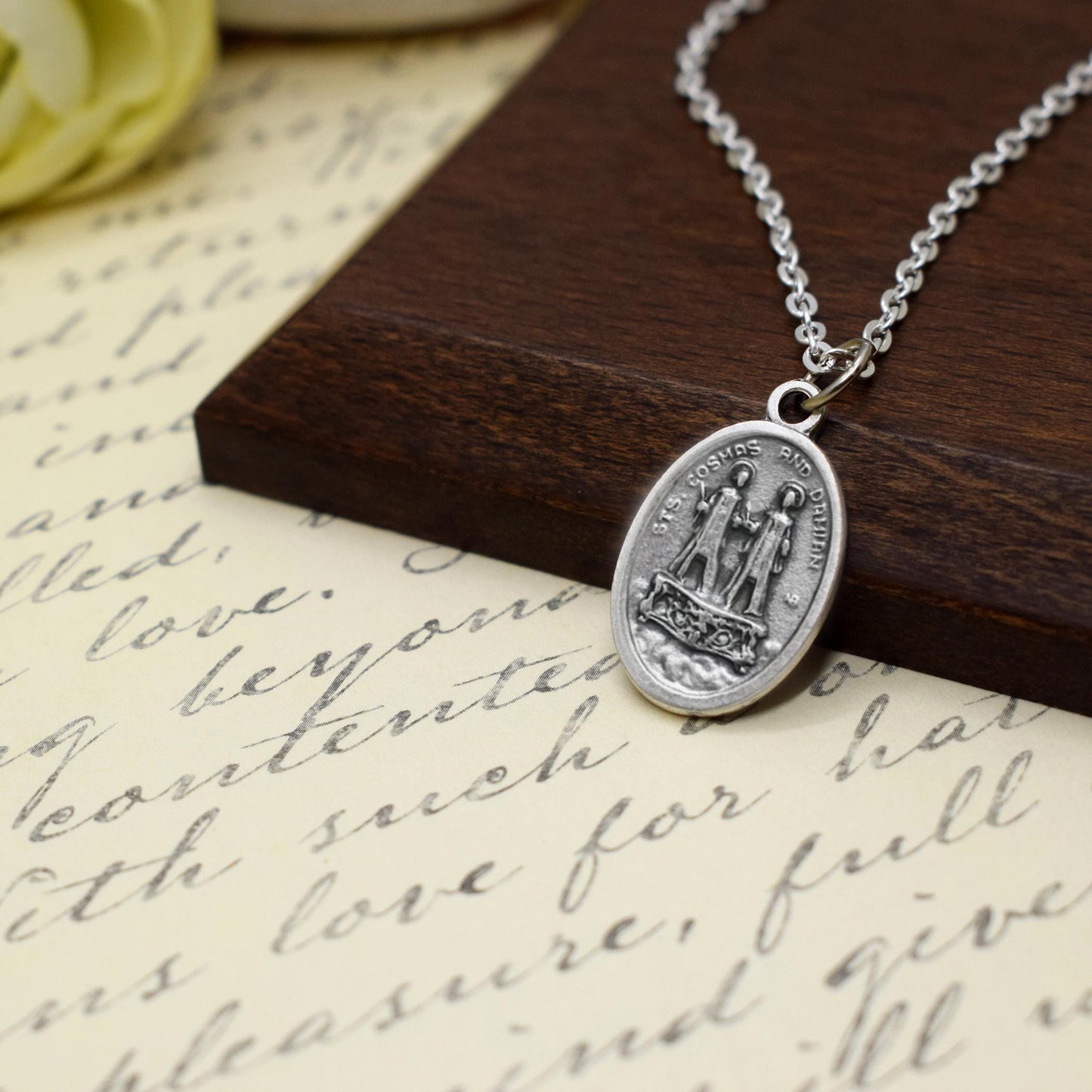Saints Cosmas and Damian Necklace – Catholic Medal, Patron Saints of Healing