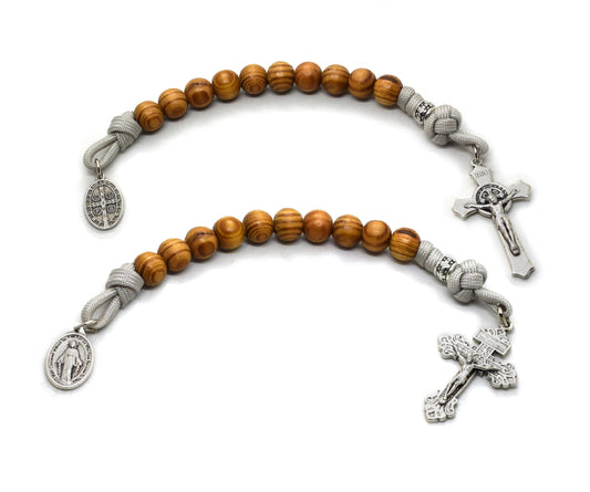 Single Decade Paracord Rosary 🕊️ Pardon Crucifix – Pocket Handmade Christian Rosary