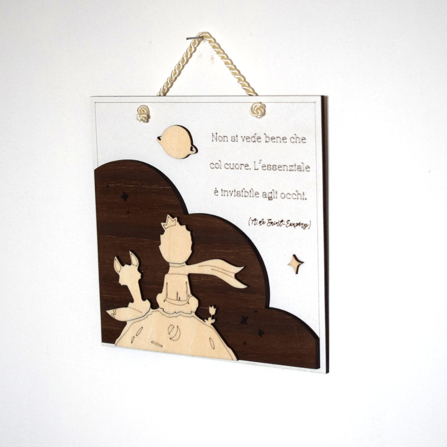 Wooden Plaque “The Little Prince” – Inspirational 3D Wall Art, Handmade & Personalized Gift