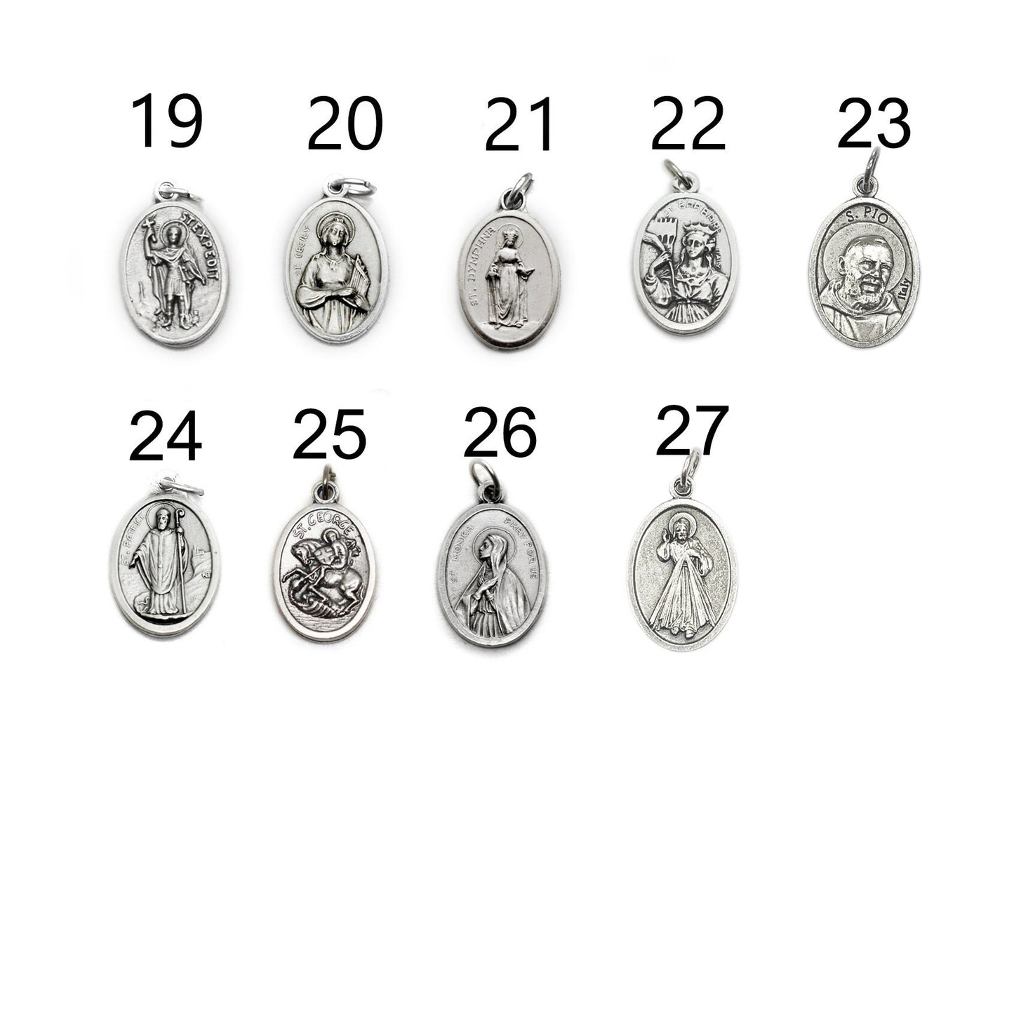 Rosary Marker with Saint Medal and Crystal – Catholic Charm Handmade in Italy