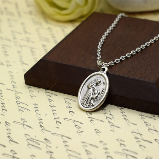 Saint Francis and the Wolf Necklace – Patron Saint Medal Jewelry
