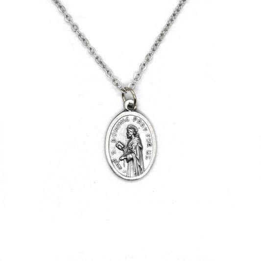 Saint Dominic Necklace – Patron Saint Jewelry, Handmade Catholic Medal