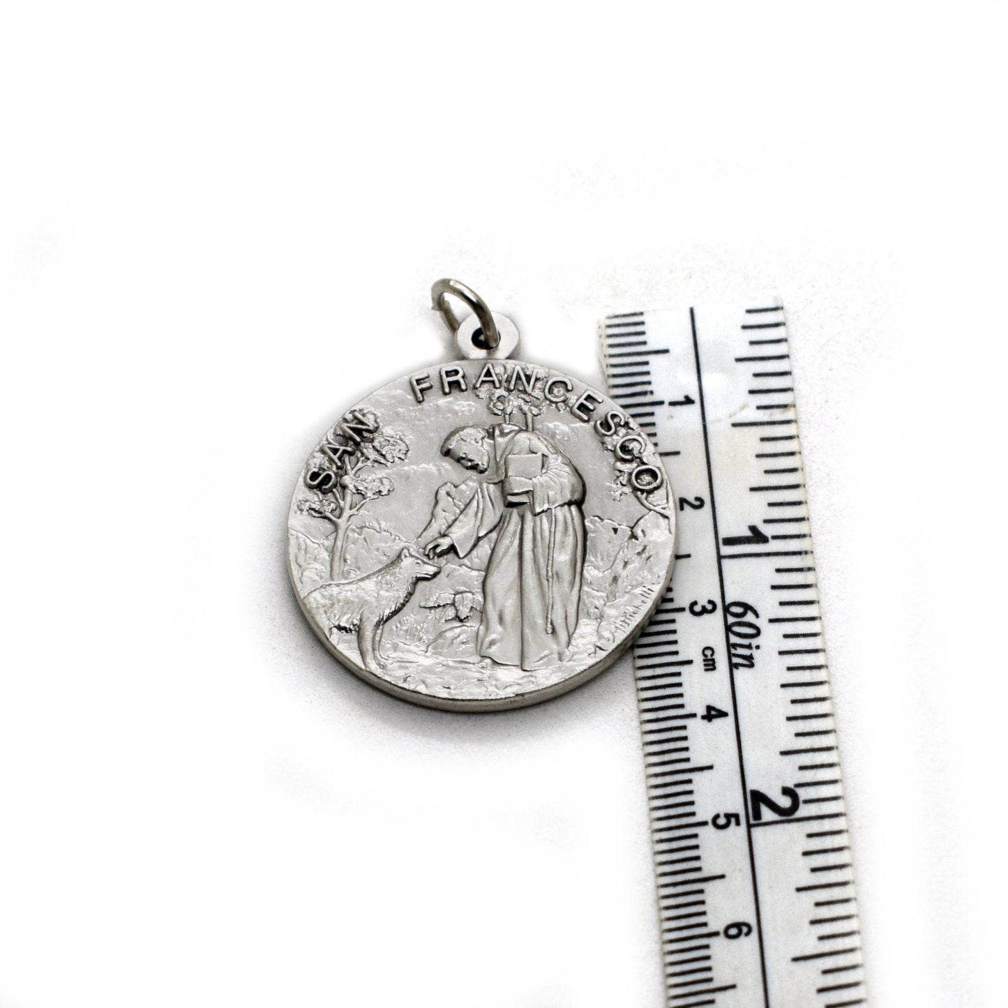 St. Francis of Assisi and the Wolf Medal Necklace – Franciscan Italian Pendant, Catholic Gift