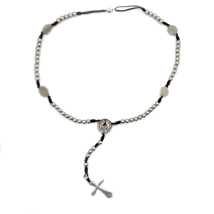 St. Benedict Stainless Steel Rosary – Handmade Italian Five Decades Rosary