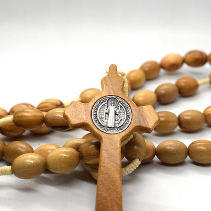 Large Belt Habit Rosary – Olive Wood Waist Rosary, 5 Decades Handmade Italian Catholic Rosary