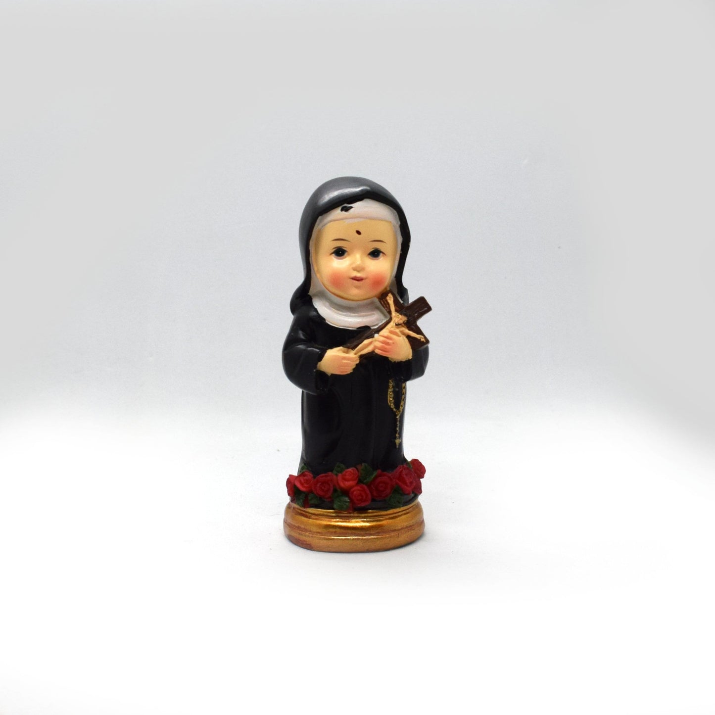 Saint Rita Mini Resin Statue – St. Rita of Cascia Pocket Statue, Italian Catholic Gift